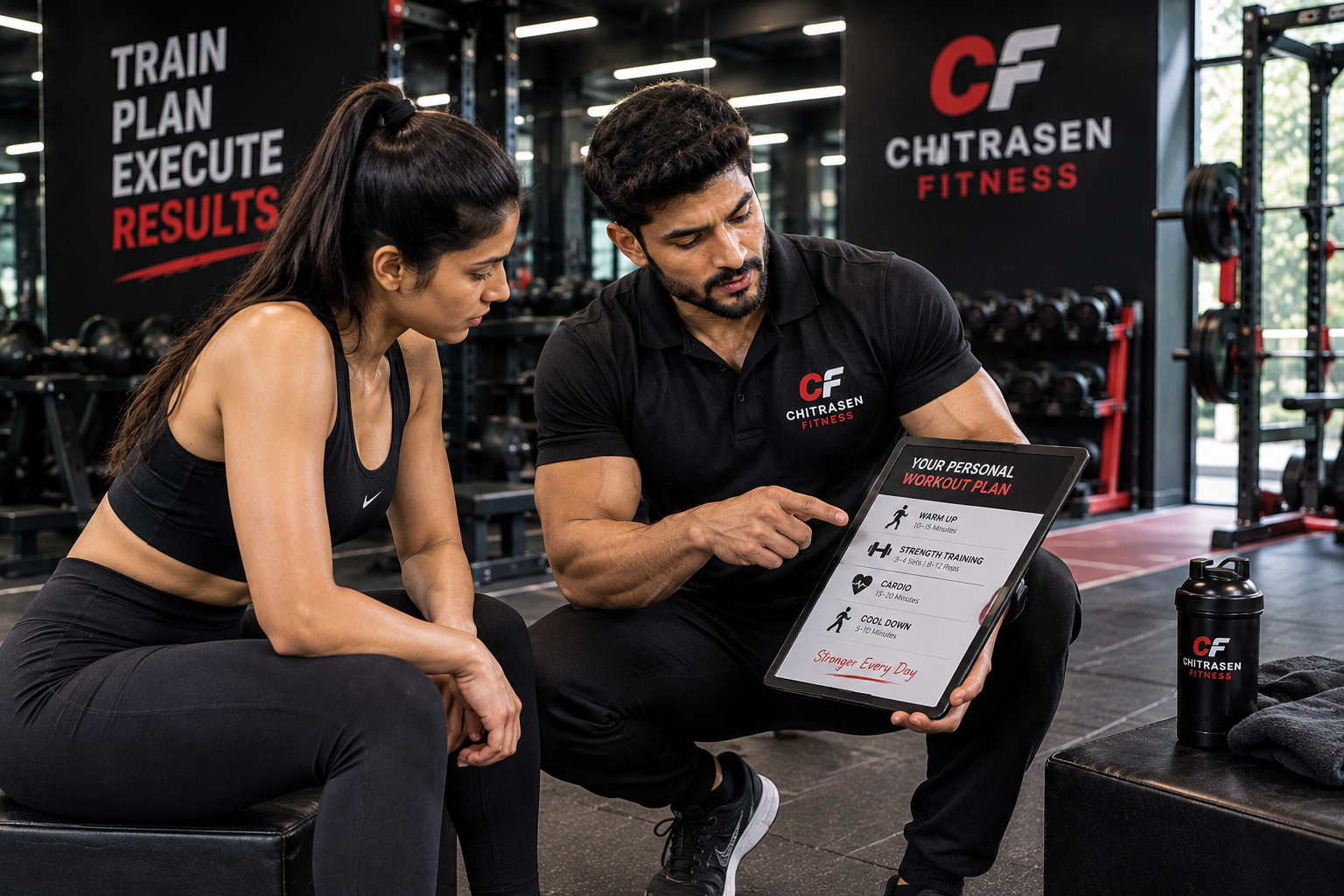 Personalized workout plan created by a personal trainer